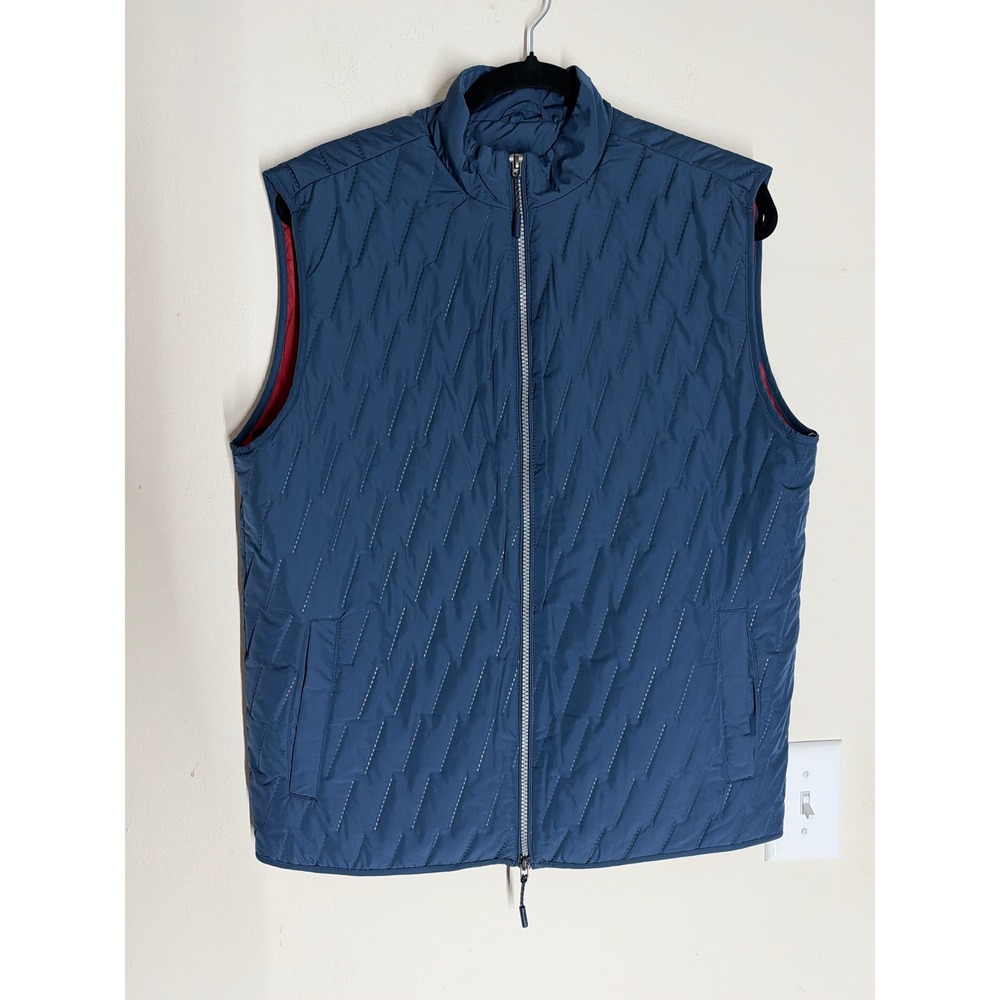 Johnnie-O Belfry Quilted Puffer Vest Navy Blue Mens Size Medium JMVT2590